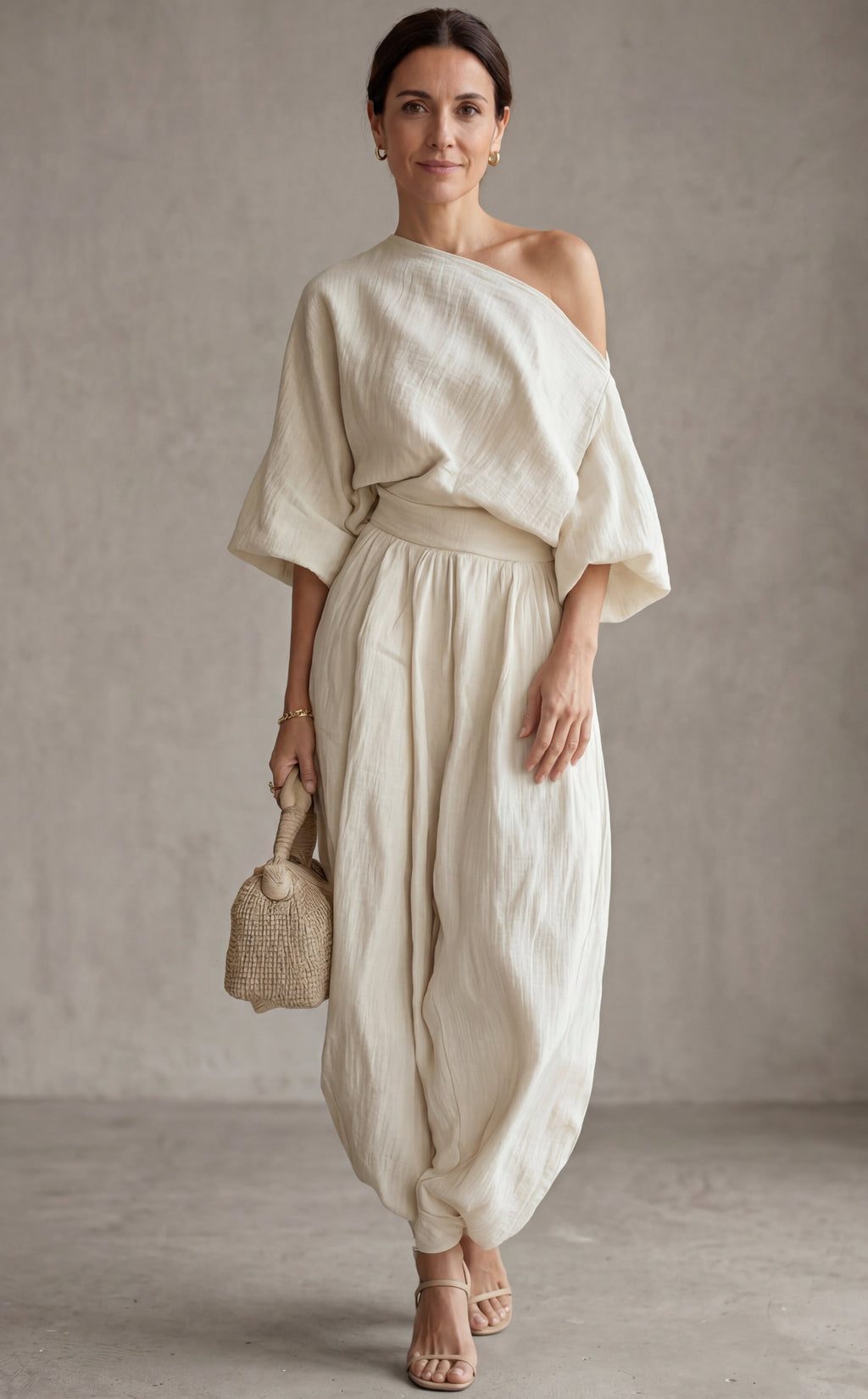 Completo in lino Off-white