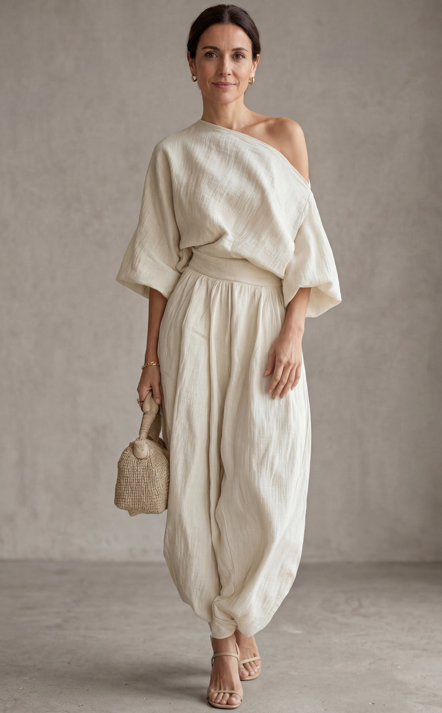 Completo in lino Off-white