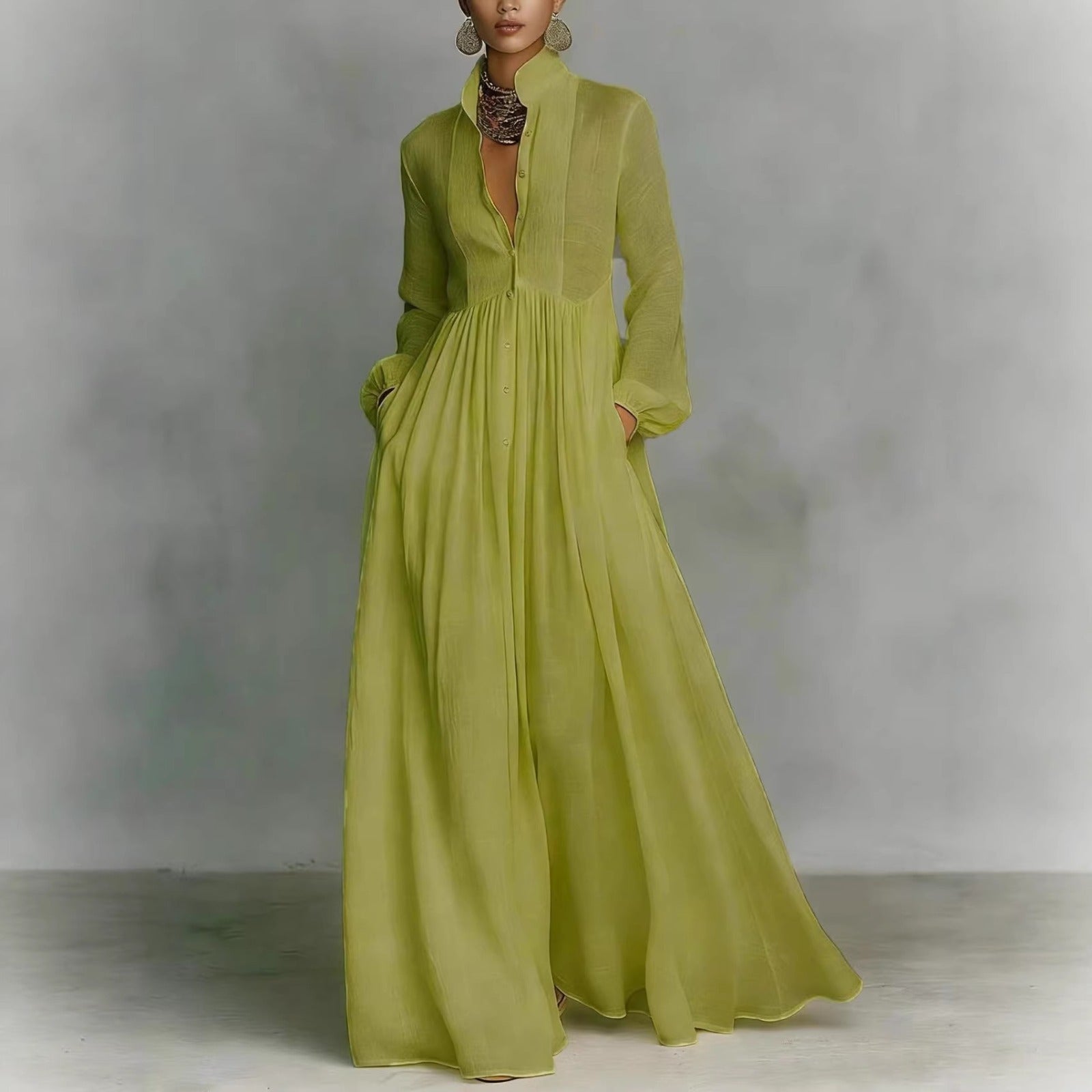 Vestido largo de algodón