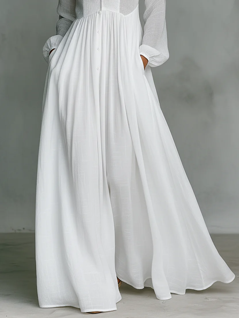 Leonor™ | Vestito Lungo Minimalista a Collo Alto