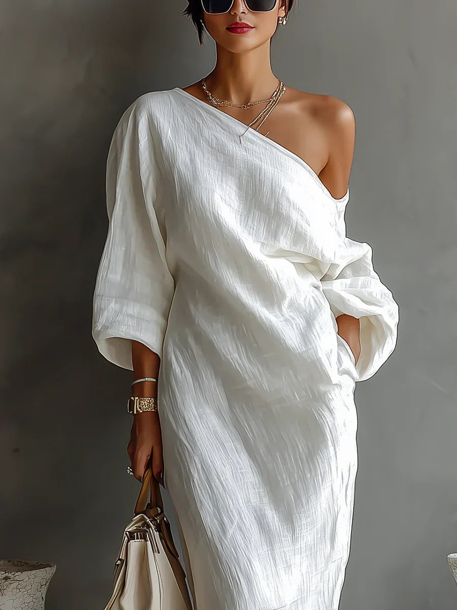 Alondra Abito Elegante dal Design Asimmetrico