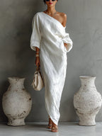 Alondra Abito Elegante dal Design Asimmetrico