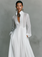 Vestido largo de algodón