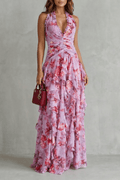 Bella | Vestido largo con cuello halter - LUVOR