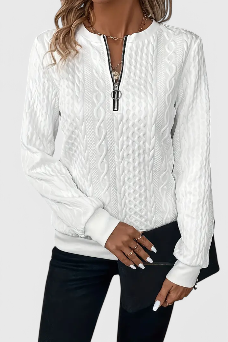 Zoey™ | Maglione a Coste Morbido con Cerniera