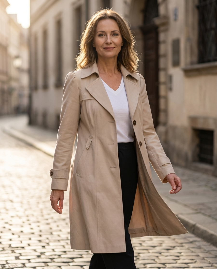 Inés™ | Cappotto Vintage Elegante con Bottoni