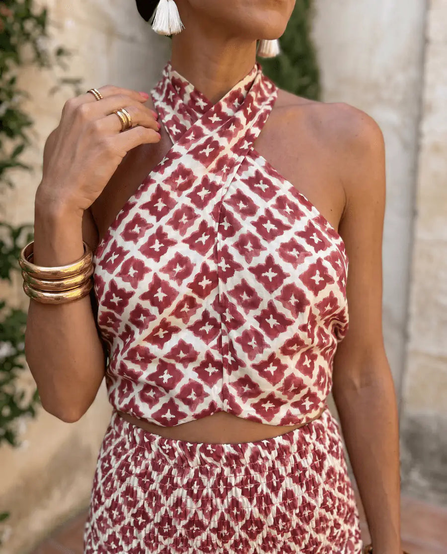 Elsa | Conjunto Elegante con Diseño de Hombros Descubiertos - LUVOR