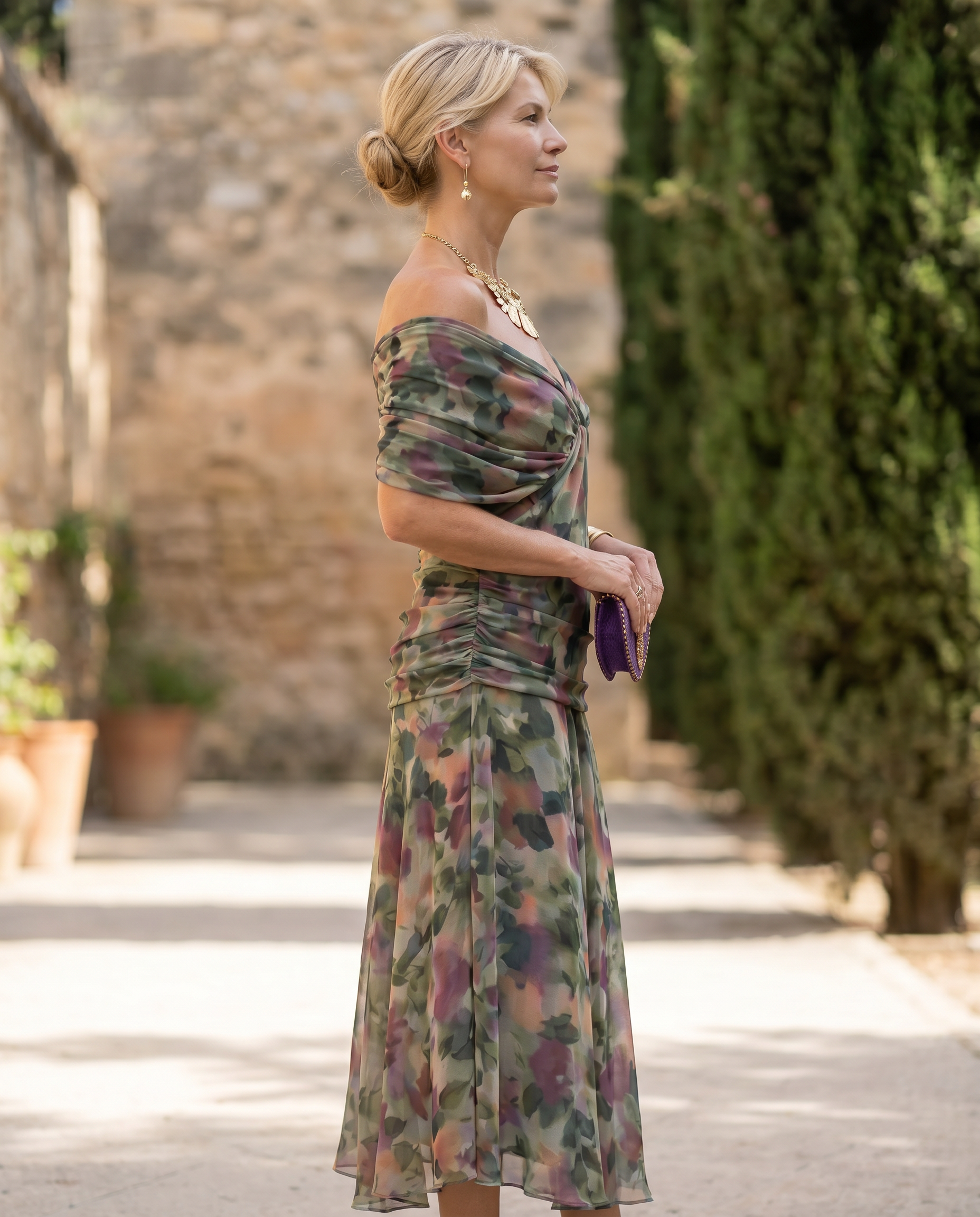 Maxi abito elegante da festa con scollo a cuore