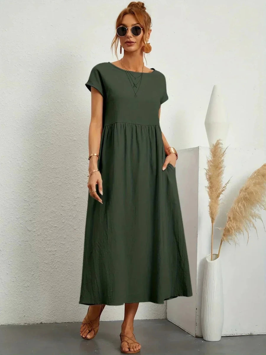 Gabriela™ | Vestido midi fluido de elegancia atemporal - LUVOR