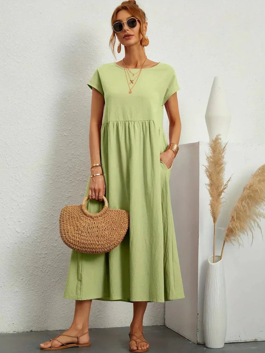 Gabriela™ | Vestido midi fluido de elegancia atemporal - LUVOR
