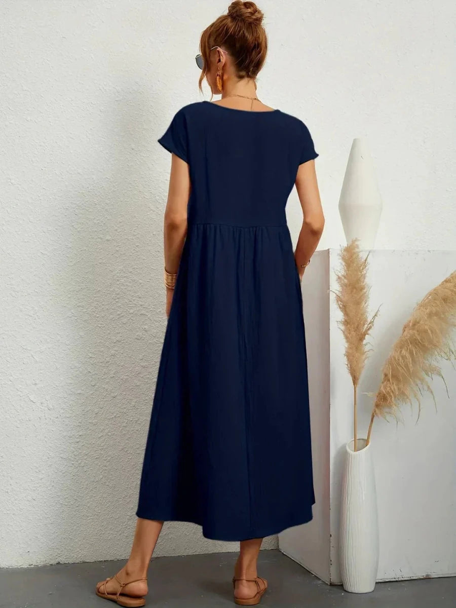 Gabriela™ | Vestido midi fluido de elegancia atemporal - LUVOR