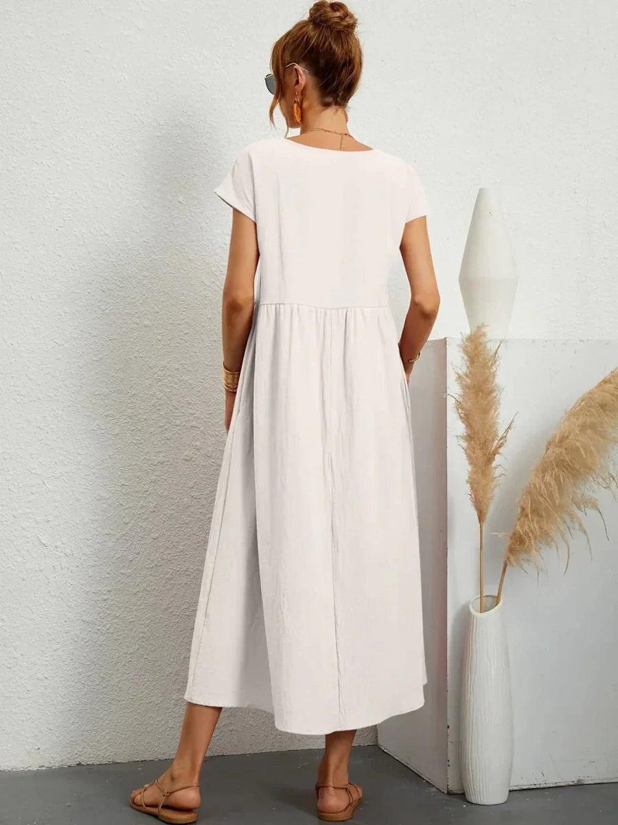 Gabriela™ | Vestido midi fluido de elegancia atemporal - LUVOR