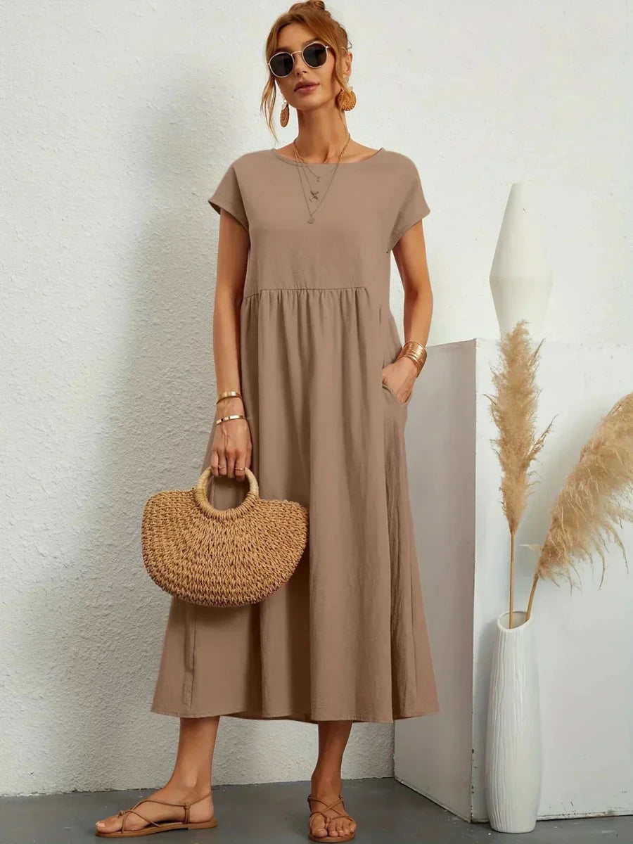 Gabriela™ | Vestido midi fluido de elegancia atemporal - LUVOR