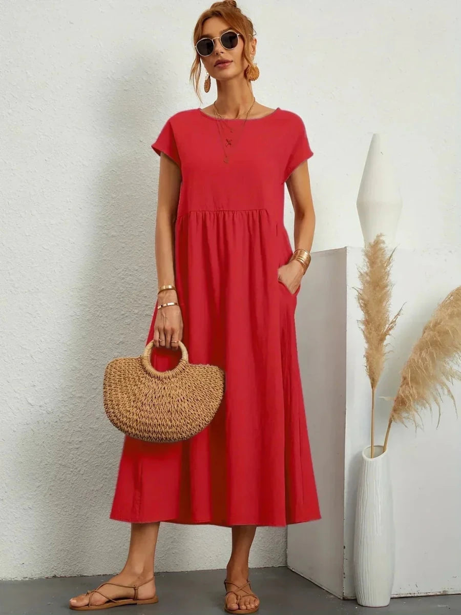 Gabriela™ | Vestido midi fluido de elegancia atemporal - LUVOR