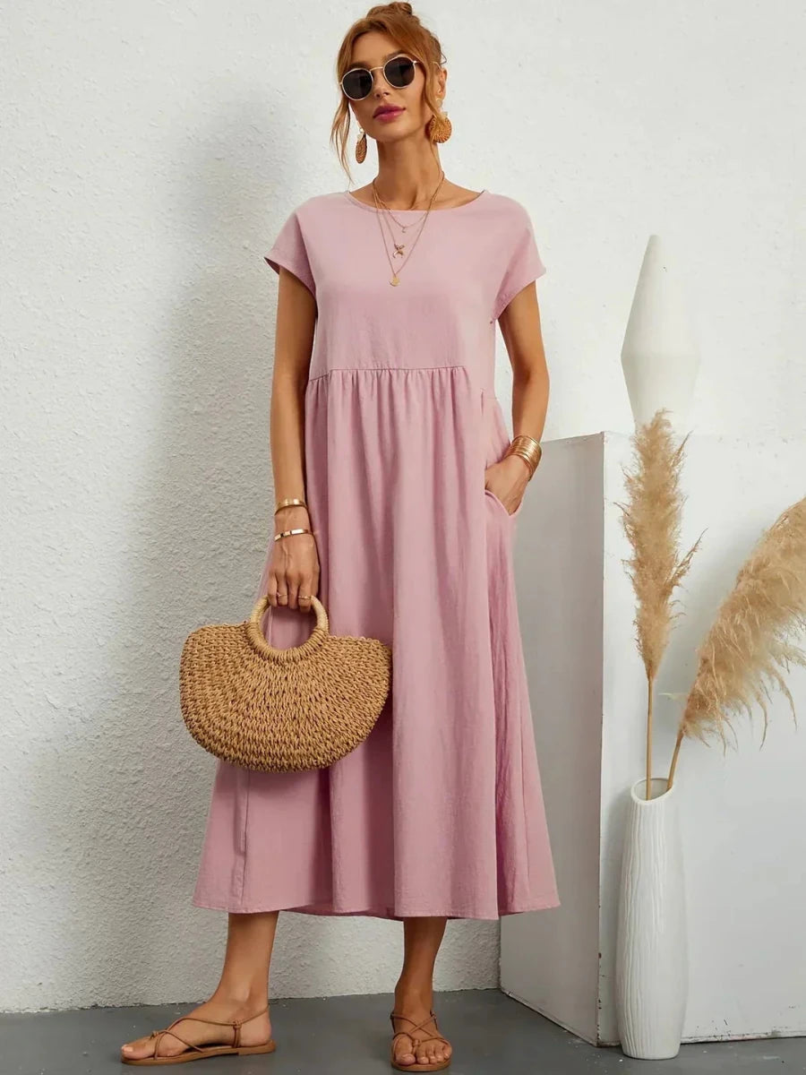 Gabriela™ | Vestido midi fluido de elegancia atemporal - LUVOR