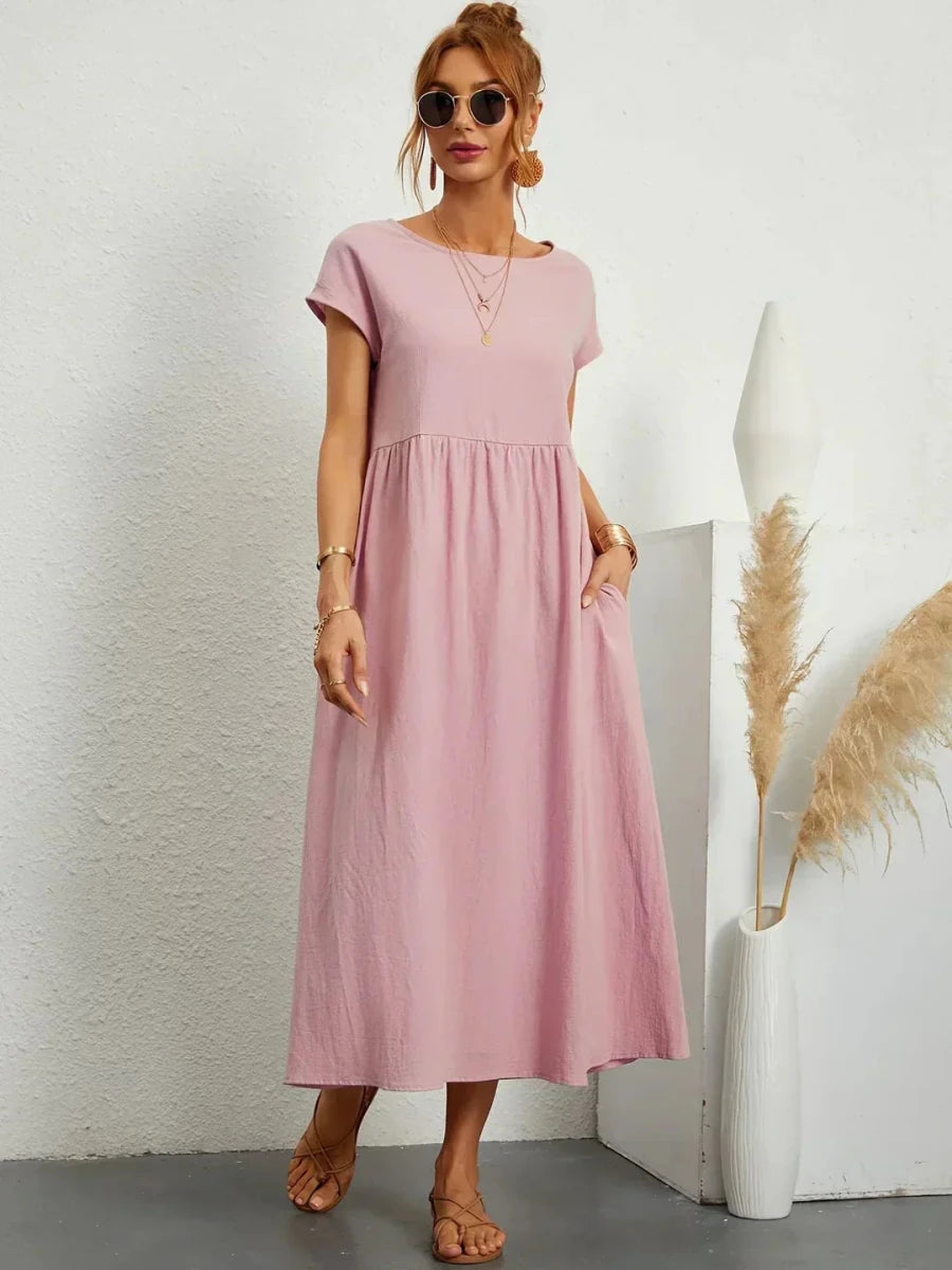 Gabriela™ | Vestido midi fluido de elegancia atemporal - LUVOR
