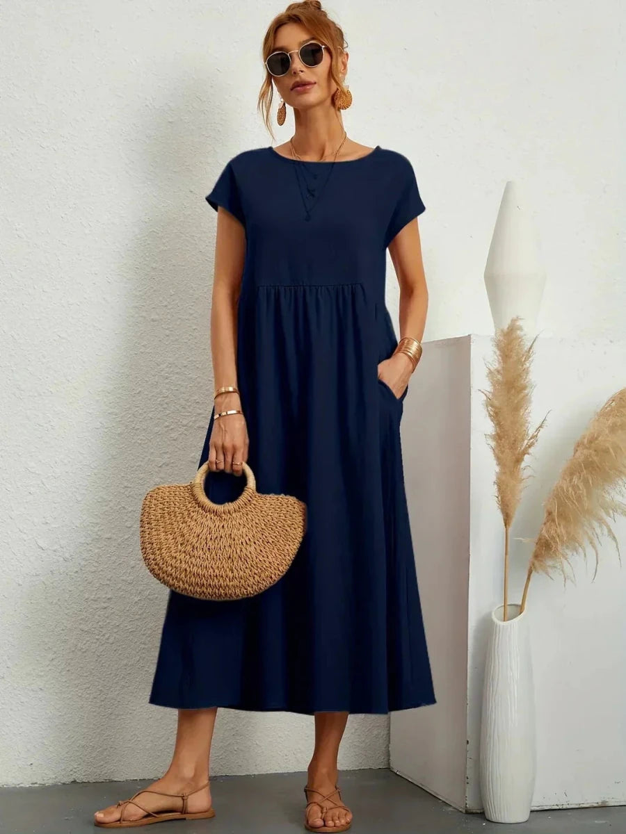Gabriela™ | Vestido midi fluido de elegancia atemporal - LUVOR