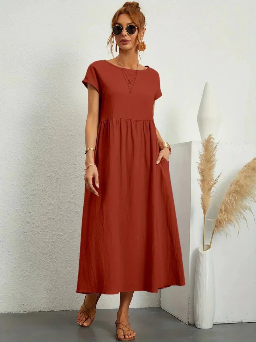 Gabriela™ | Vestido midi fluido de elegancia atemporal - LUVOR