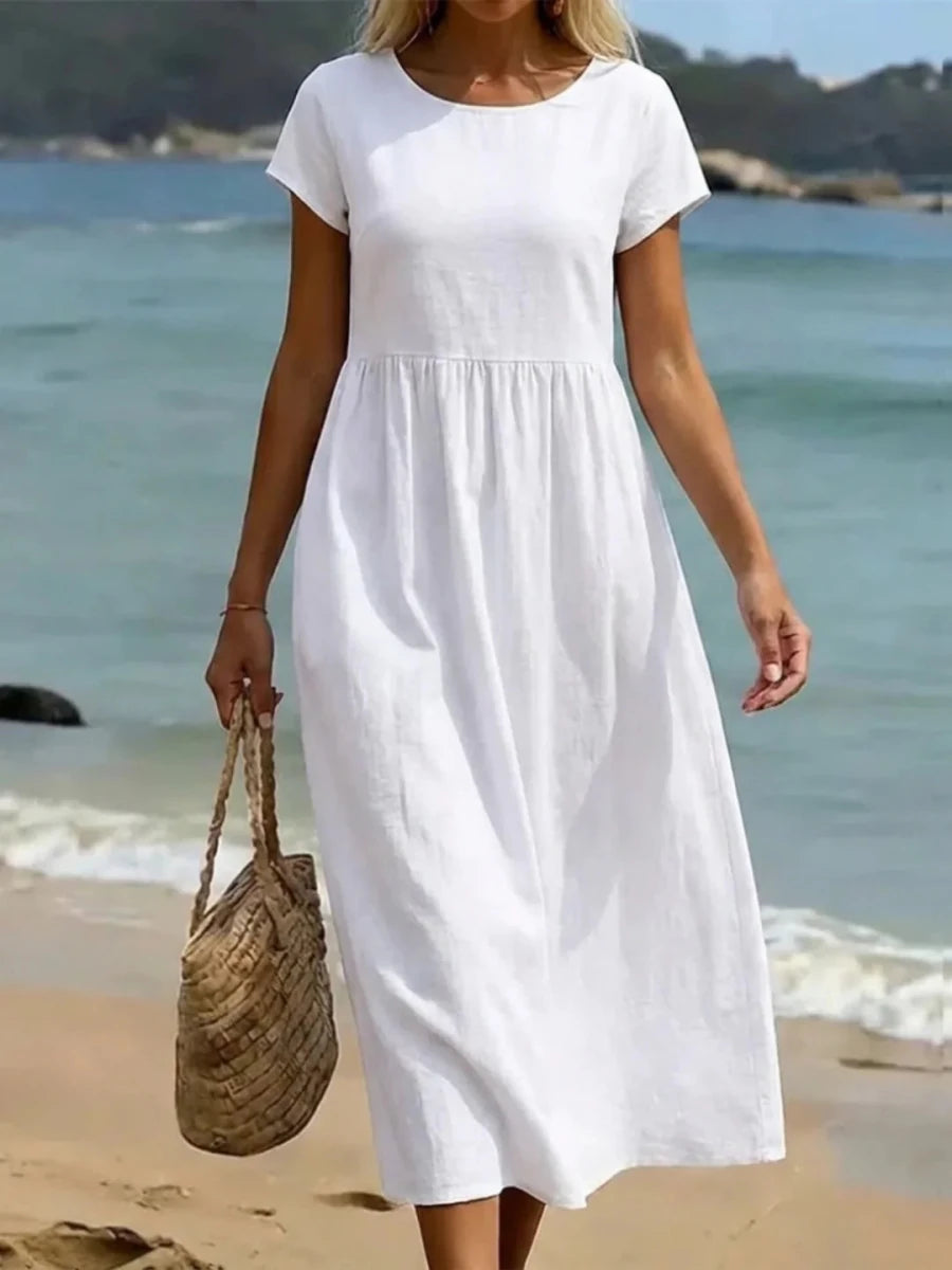 Gabriela™ | Vestido midi fluido de elegancia atemporal - LUVOR