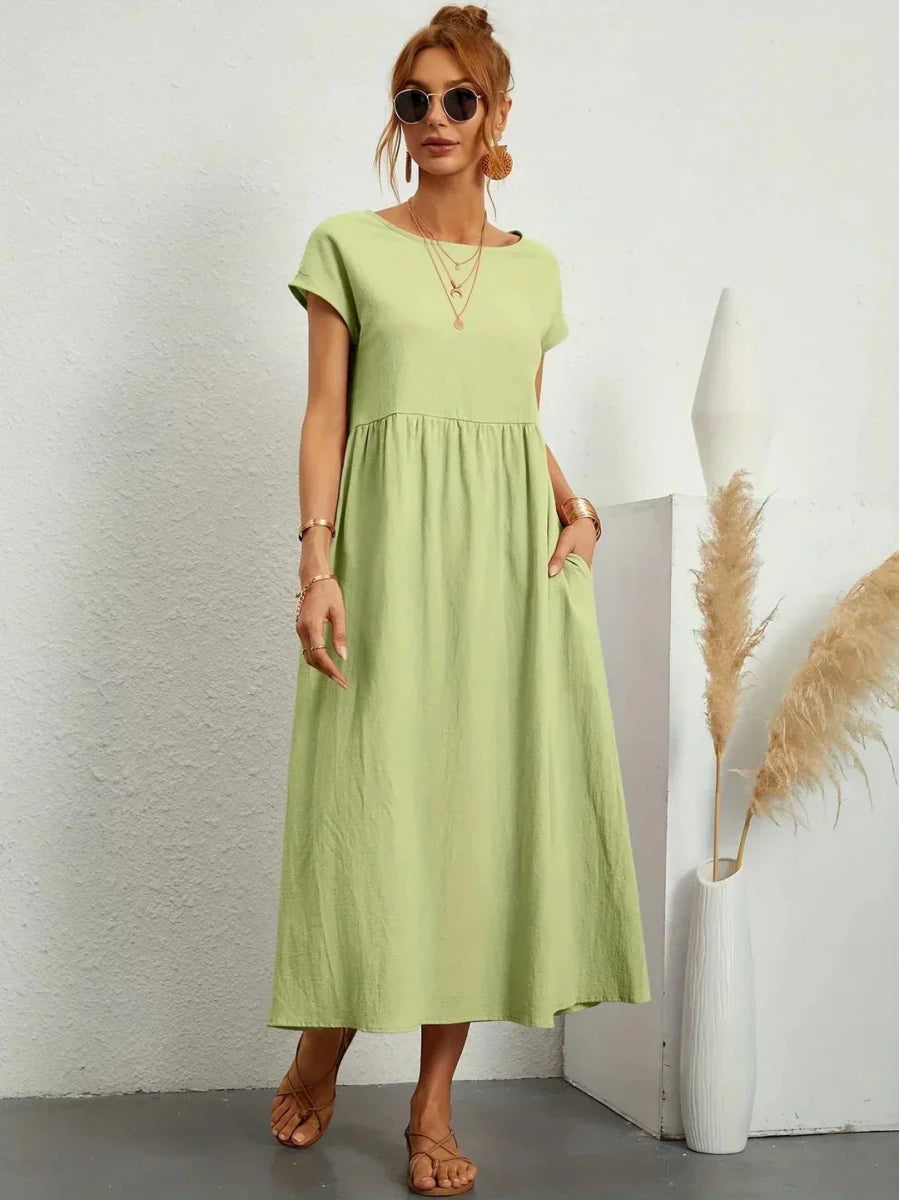 Gabriela™ | Vestido midi fluido de elegancia atemporal - LUVOR