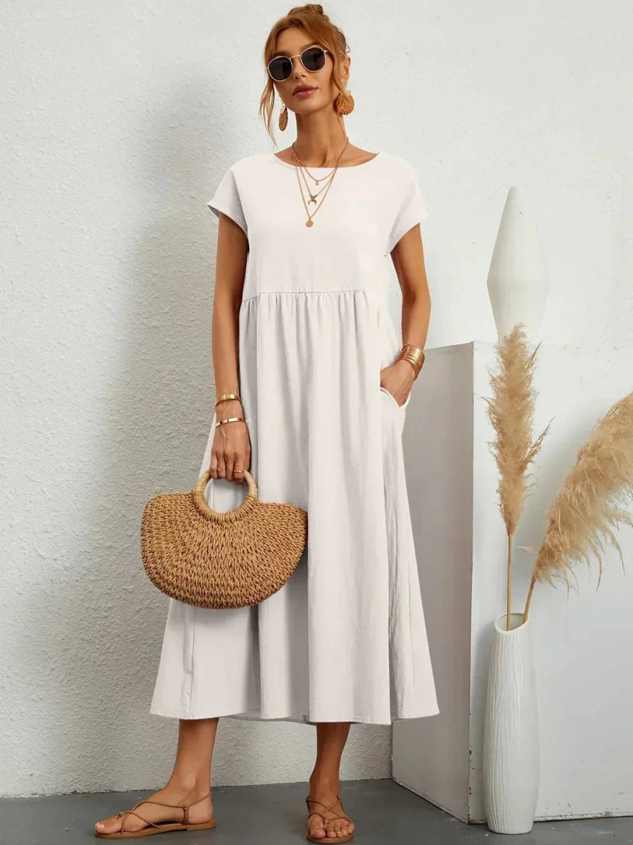 Gabriela™ | Vestido midi fluido de elegancia atemporal - LUVOR