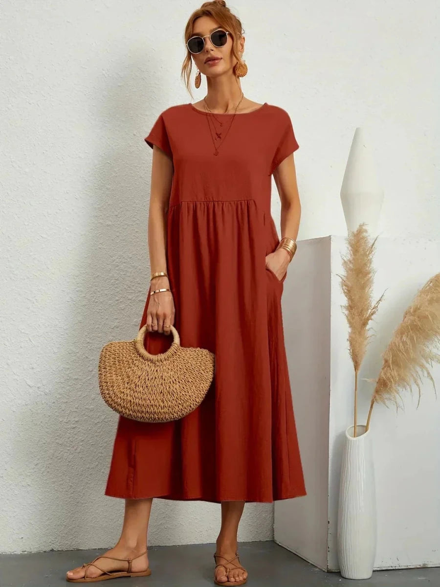 Gabriela™ | Vestido midi fluido de elegancia atemporal - LUVOR