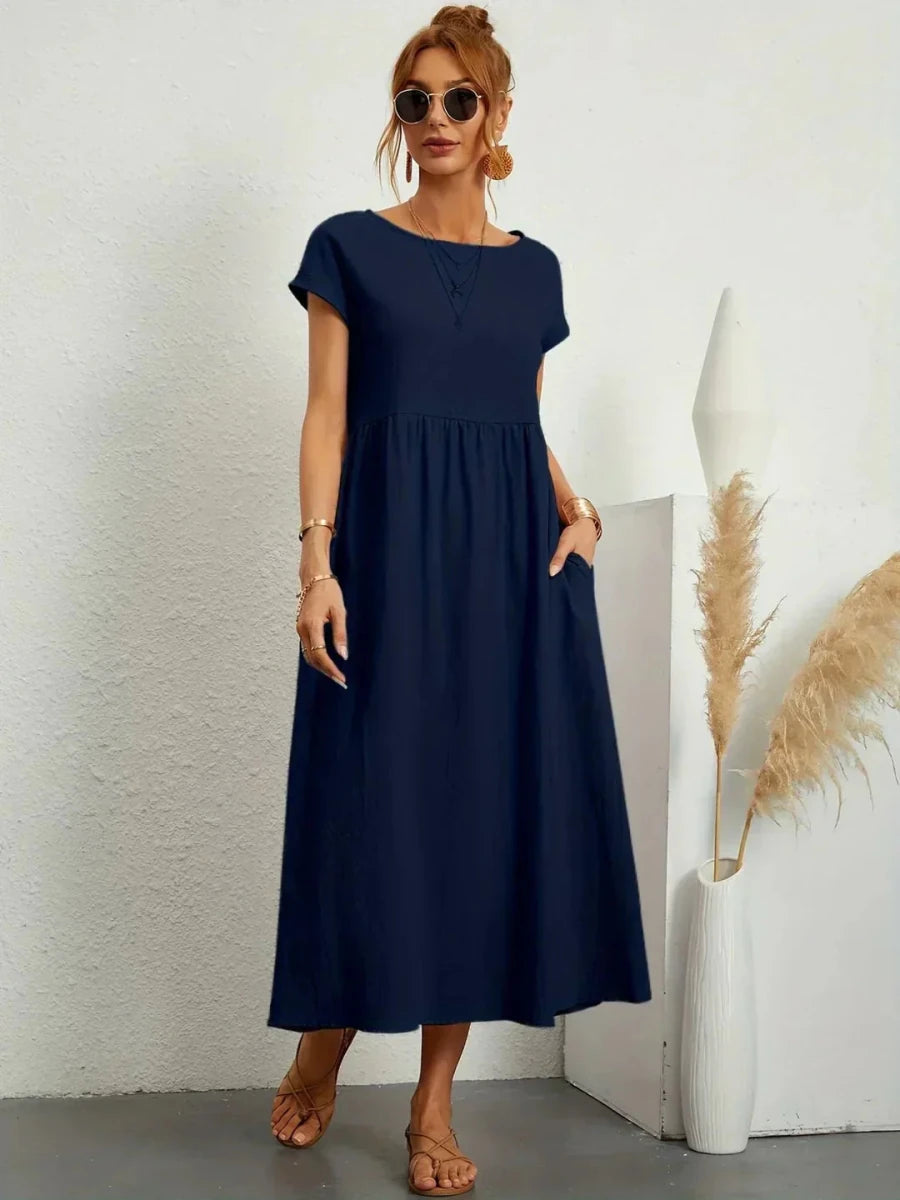 Gabriela™ | Vestido midi fluido de elegancia atemporal - LUVOR