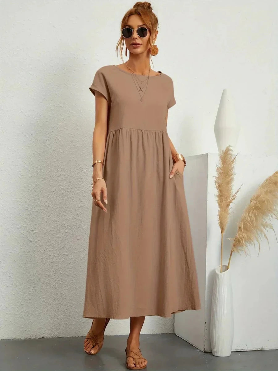 Gabriela™ | Vestido midi fluido de elegancia atemporal - LUVOR
