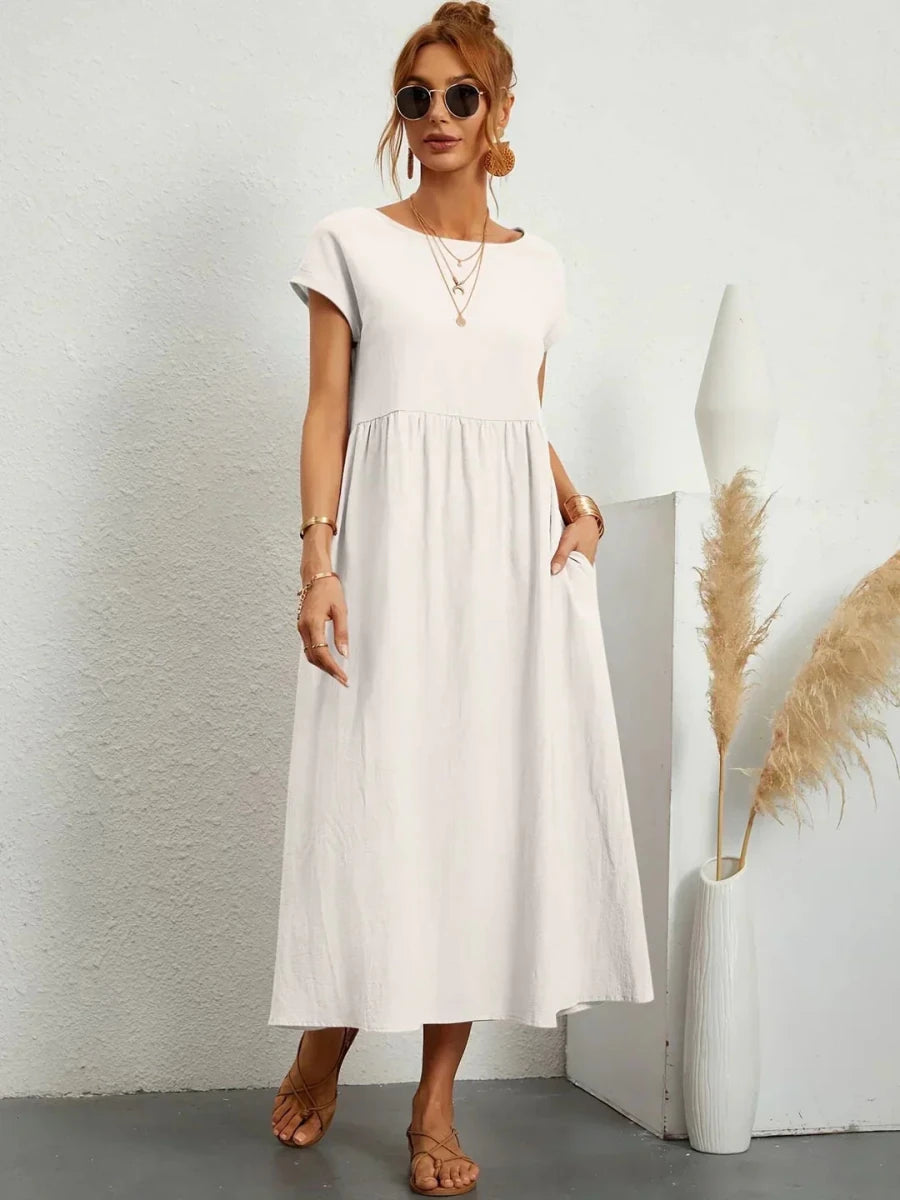 Gabriela™ | Vestido midi fluido de elegancia atemporal - LUVOR