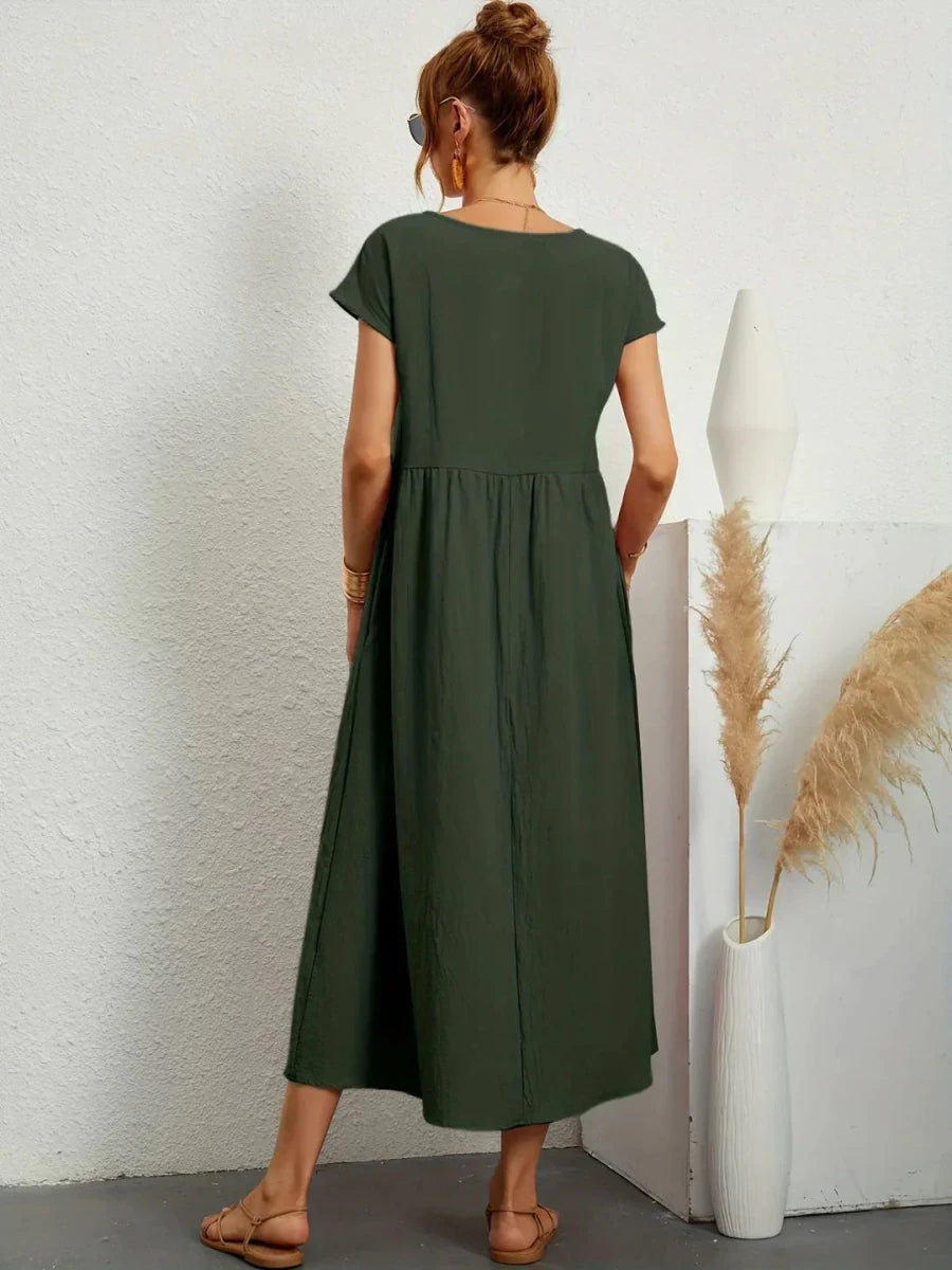 Gabriela™ | Vestido midi fluido de elegancia atemporal - LUVOR
