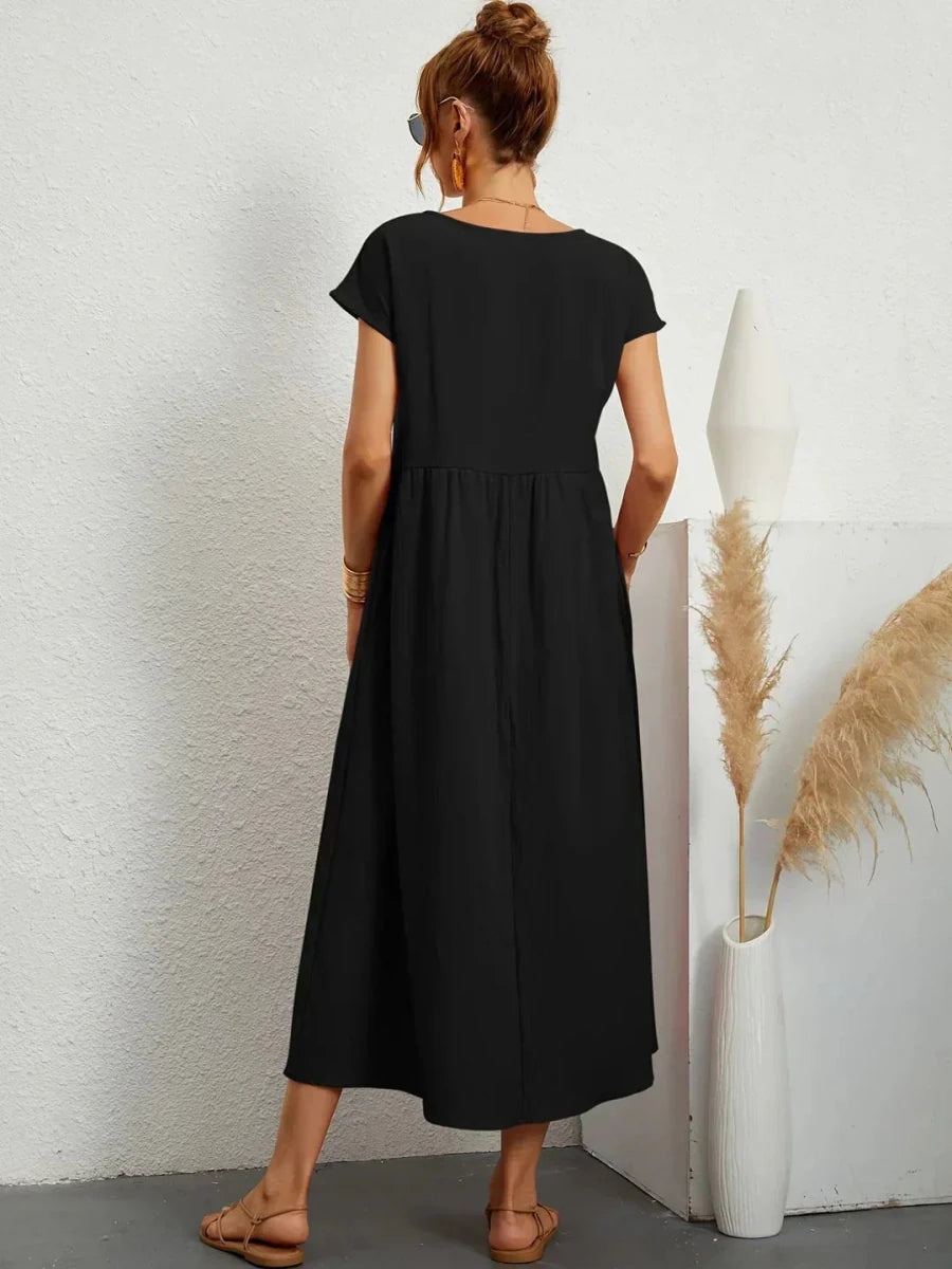 Gabriela™ | Vestido midi fluido de elegancia atemporal - LUVOR