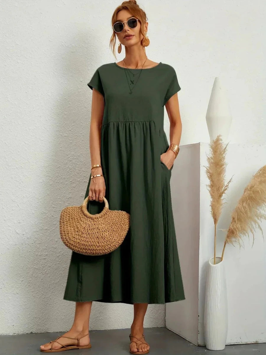 Gabriela™ | Vestido midi fluido de elegancia atemporal - LUVOR