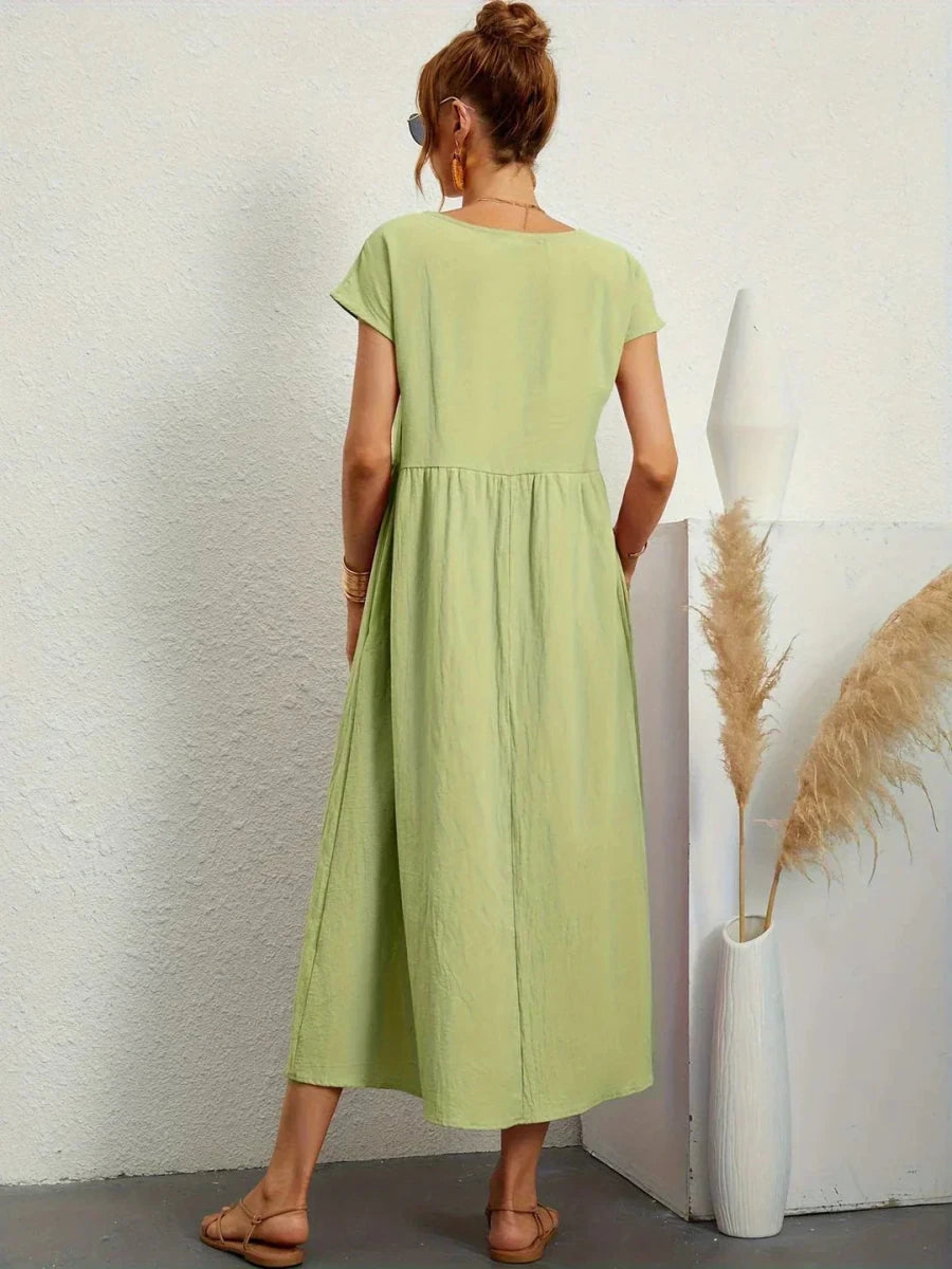 Gabriela™ | Vestido midi fluido de elegancia atemporal - LUVOR