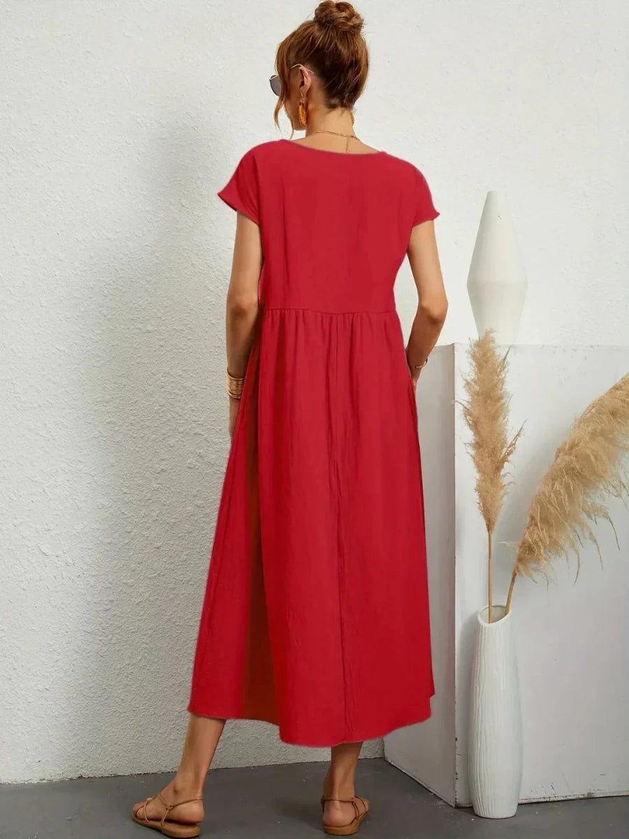 Gabriela™ | Vestido midi fluido de elegancia atemporal - LUVOR