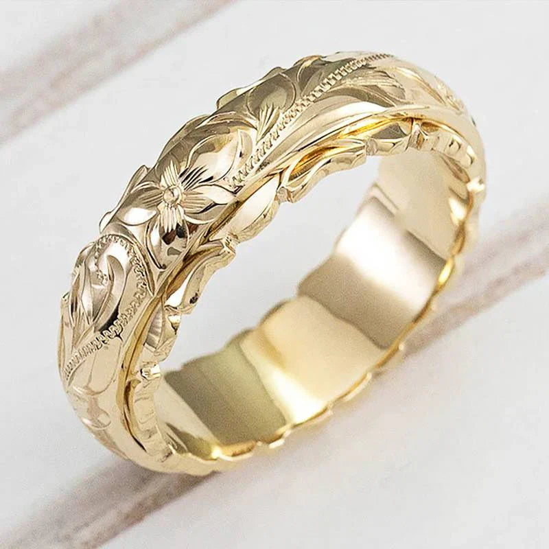 Anello a fiore in oro antico | Oro