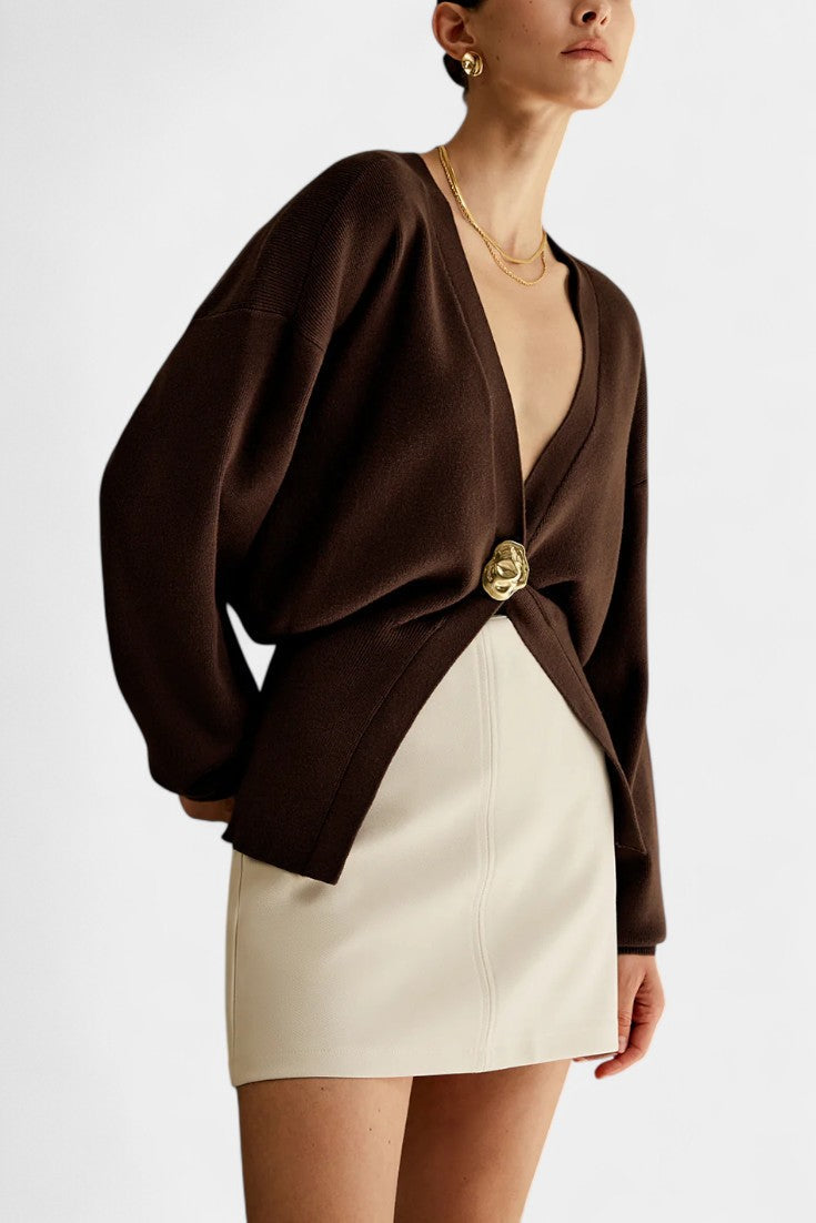 Solferina Cardigan Liscio Dorato