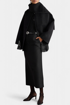 Pauline | Cappotto dal taglio morbido con sciarpa a frange incorporata