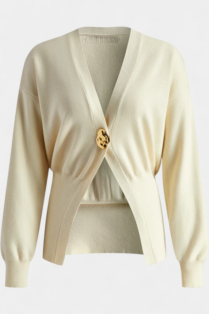 Solferina Cardigan Liscio Dorato