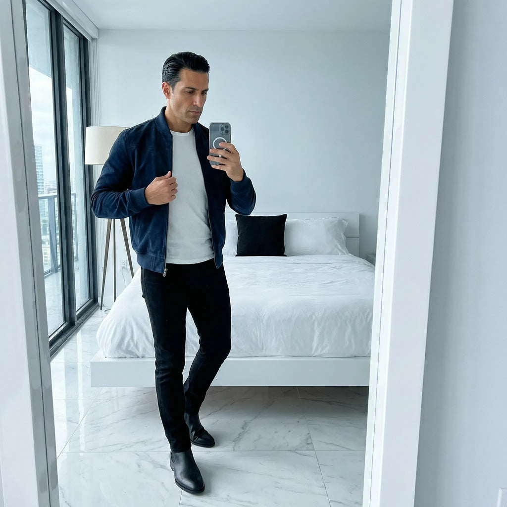 Riviera — Bomber in Suede