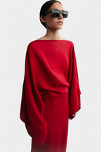 Kamilia Vestito Kimono in Lino e Cotone con Cintura