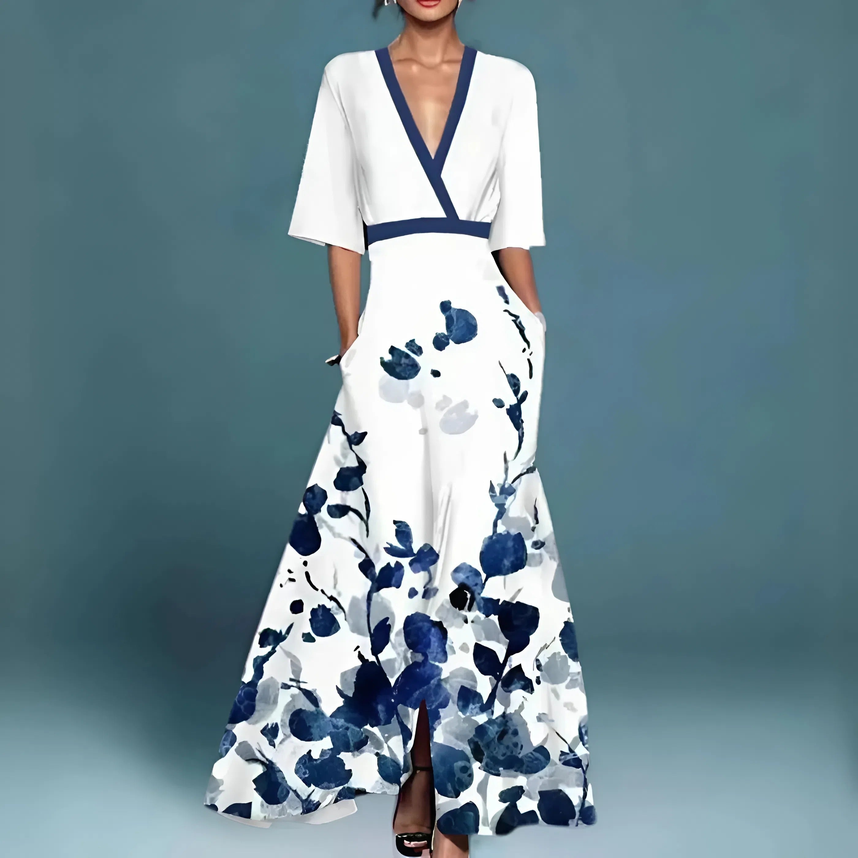 Valentina | Abito lungo elegante con scollo profondo