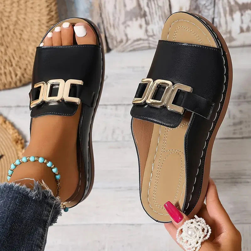 Paola - Sandalo Comfort con Fibbia Gioiello