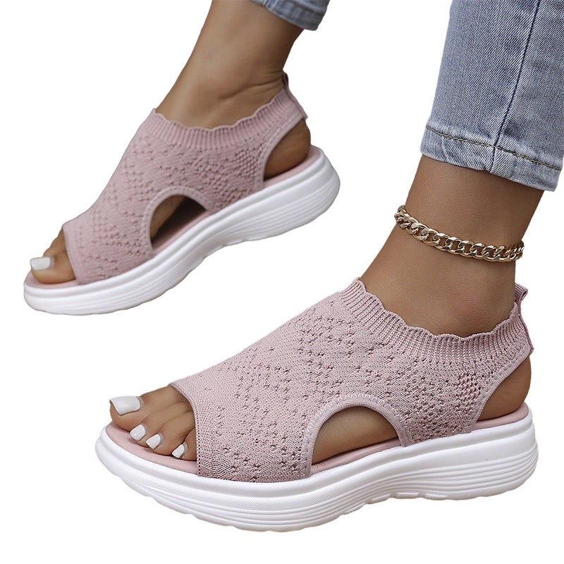 Patrizia - Sandali con Plateau in Rete Traspirante da Donna