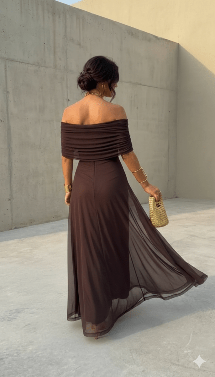 Uma - Vestido largo fluido con diseño elegante - LUVOR